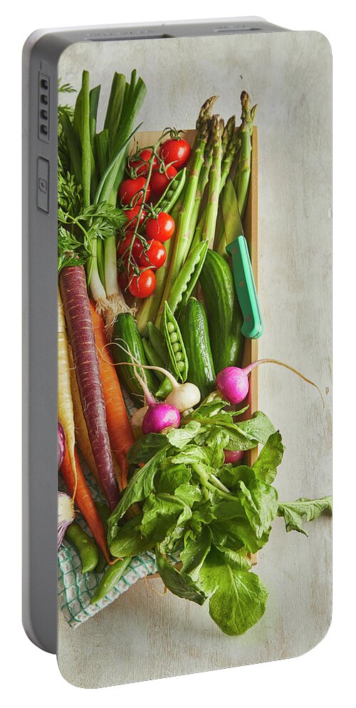 Garden Fresh Portable Battery Charger featuring the photograph Garden fresh vegetables by Cuisine at Home