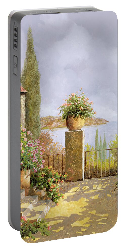 Seascape Portable Battery Charger featuring the painting Giallo Morbido by Guido Borelli