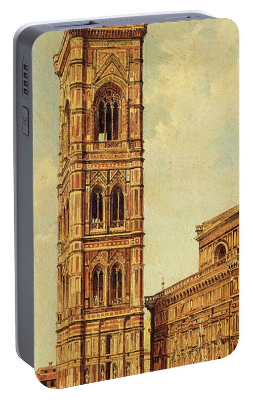 Antonietta Brandeis Portable Battery Charger featuring the painting Giotto's Campanile, Florence by Antonietta Brandeis