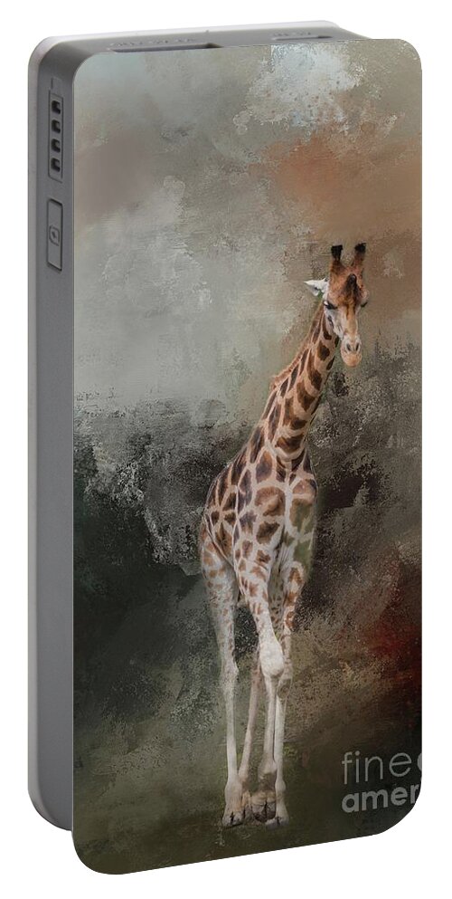 Giraffe Portable Battery Charger featuring the photograph Giraffe by Eva Lechner