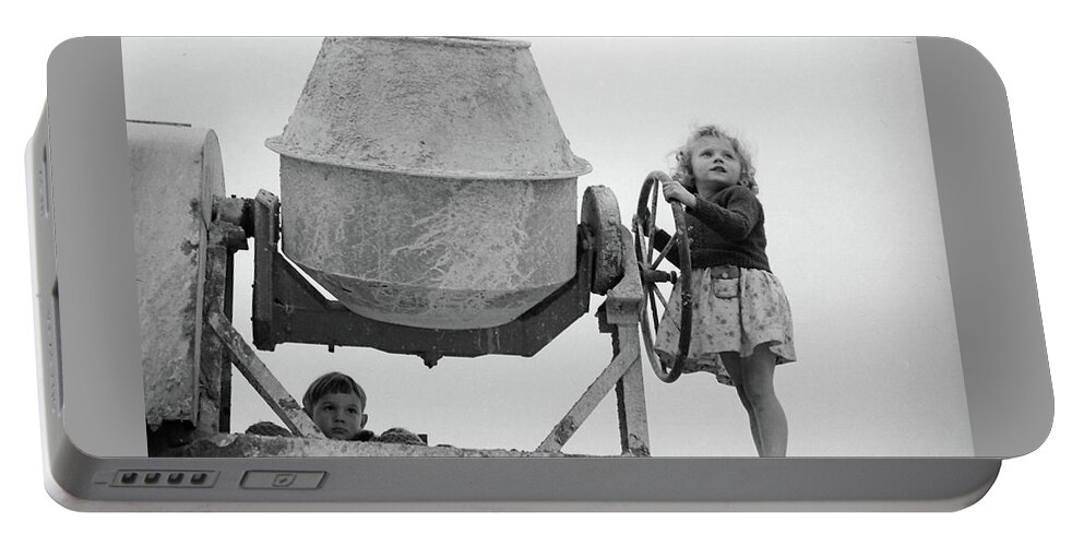 1950s Portable Battery Charger featuring the photograph Girl at the helm by Jeremy Holton