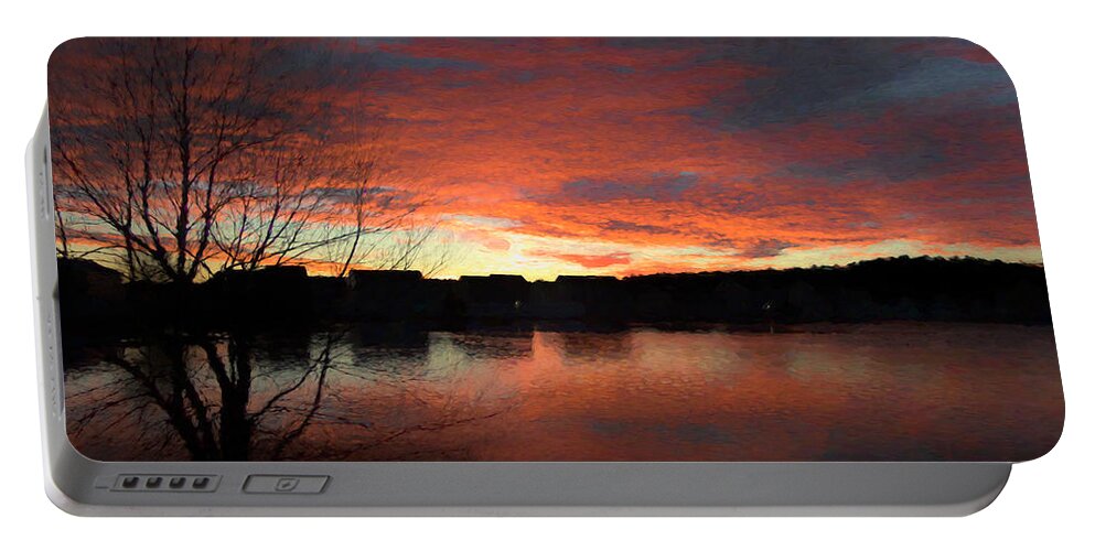 Sunrise Portable Battery Charger featuring the digital art Given Half a Chance by Jim Ford