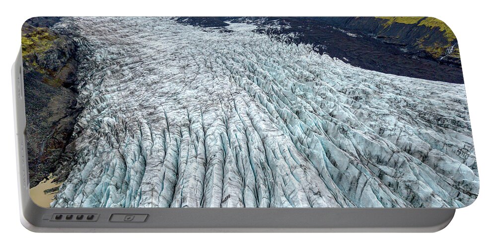 Drone Portable Battery Charger featuring the photograph Glacier Art by David Letts