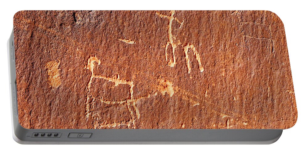 Glen Canyon Portable Battery Charger featuring the photograph Glen Canyon Petroglyph 002 by Richard A Brown
