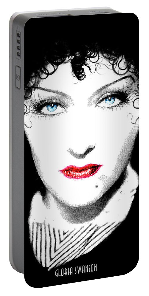 Gloria Portable Battery Charger featuring the digital art Gloria Swanson as Edith Piaf by Joaquin Abella