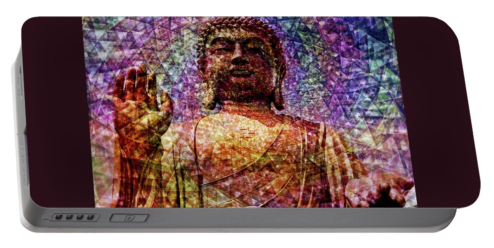 Buda Portable Battery Charger featuring the photograph Golden Buda by J U A N - O A X A C A