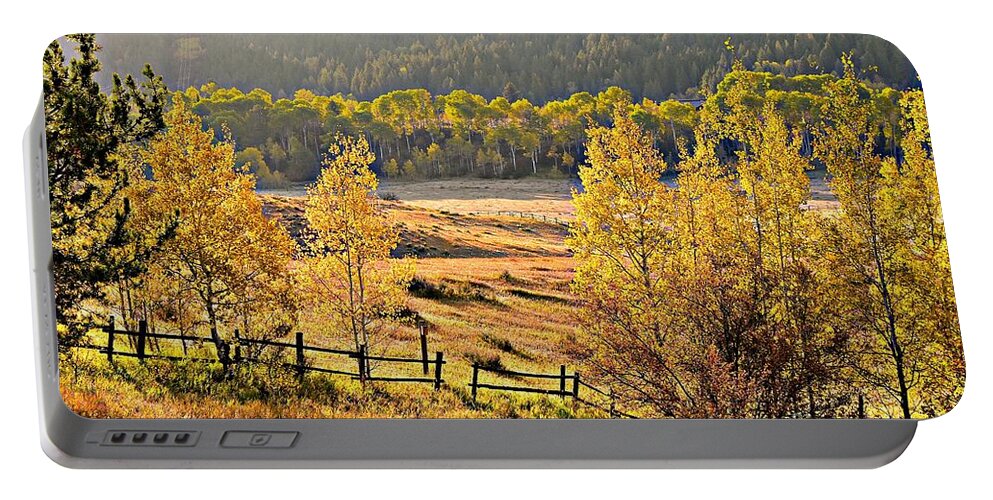 Fall Portable Battery Charger featuring the photograph Golden Hour by Dorrene BrownButterfield