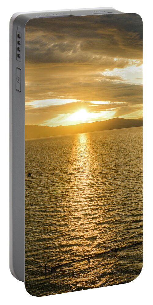 Lake Tahoe Portable Battery Charger featuring the photograph Golden Hour Lake Tahoe by Anthony Giammarino