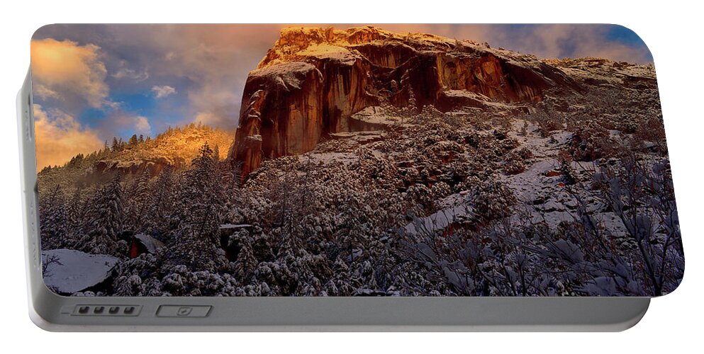 Yosemite Portable Battery Charger featuring the photograph Golden Mountaintop at Yosemite by Amazing Action Photo Video