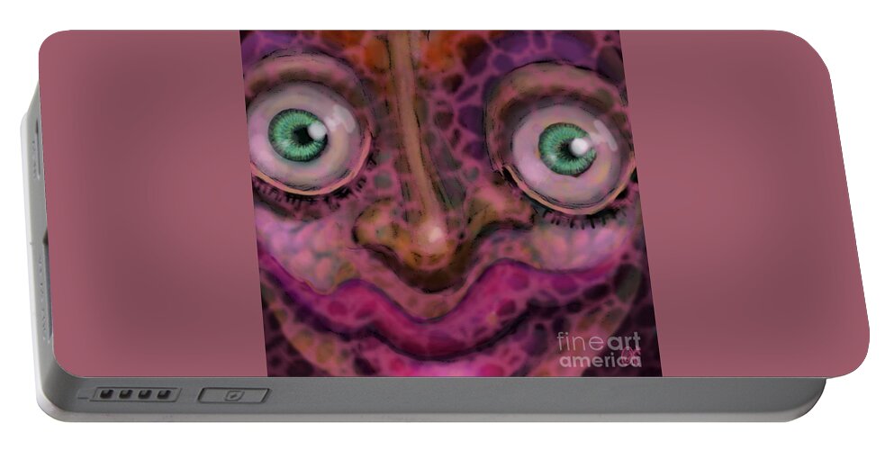 Eyes Portable Battery Charger featuring the digital art Gollum by Carol Jacobs