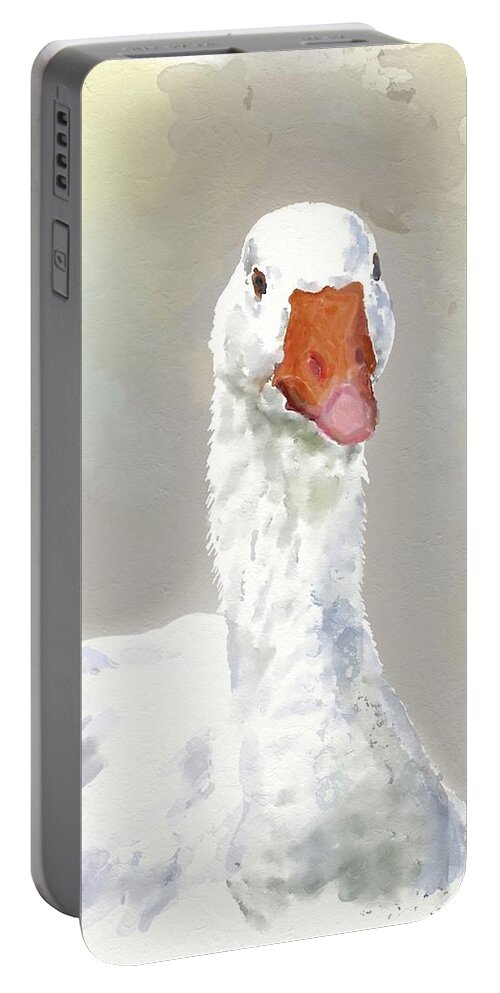 Goose Portable Battery Charger featuring the painting Goose by Diane Chandler