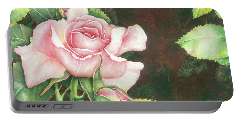 Rose Portable Battery Charger featuring the painting Grace by Lori Taylor