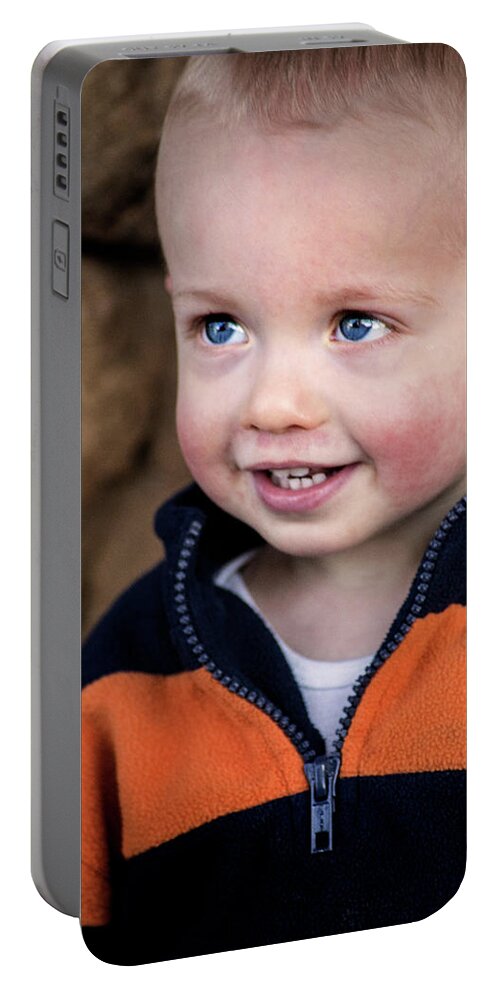 Family Portable Battery Charger featuring the photograph Grandson at Two by Don Johnson