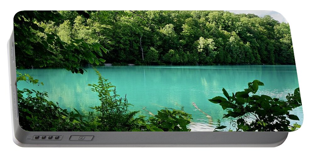 Green Lake Portable Battery Charger featuring the photograph Green Lake by Kathy Ozzard Chism