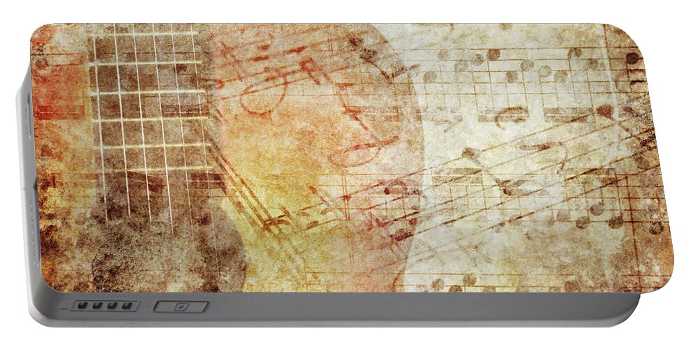 Music Portable Battery Charger featuring the photograph Grunge Music Art by Jelena Jovanovic