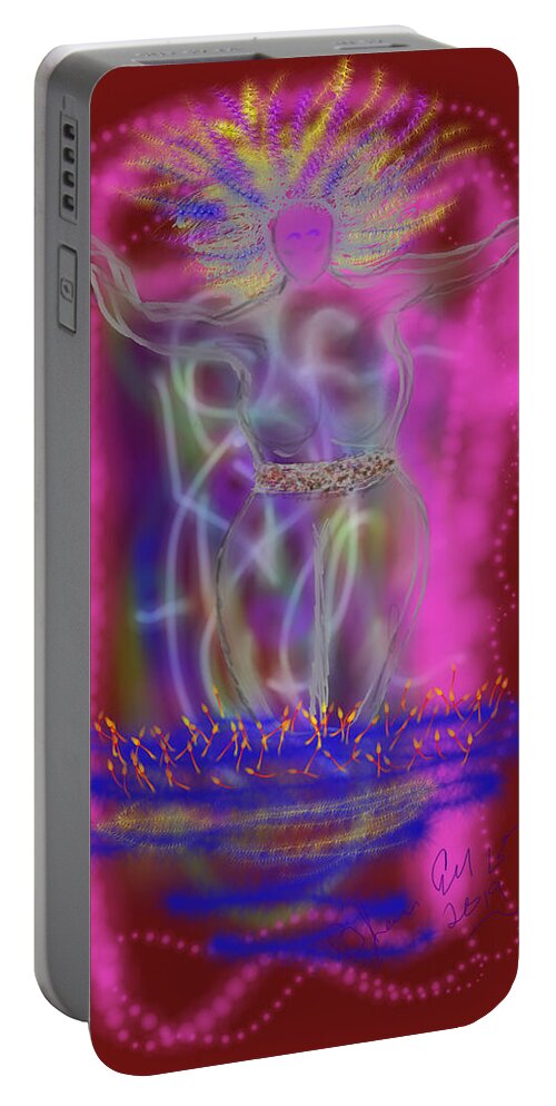 Digital Art Portable Battery Charger featuring the digital art Hagitude by Jean Evans