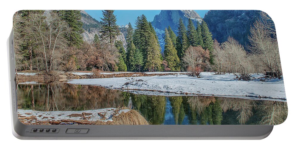 California Landscape Portable Battery Charger featuring the photograph Half Dome and Reflection by Bill Roberts
