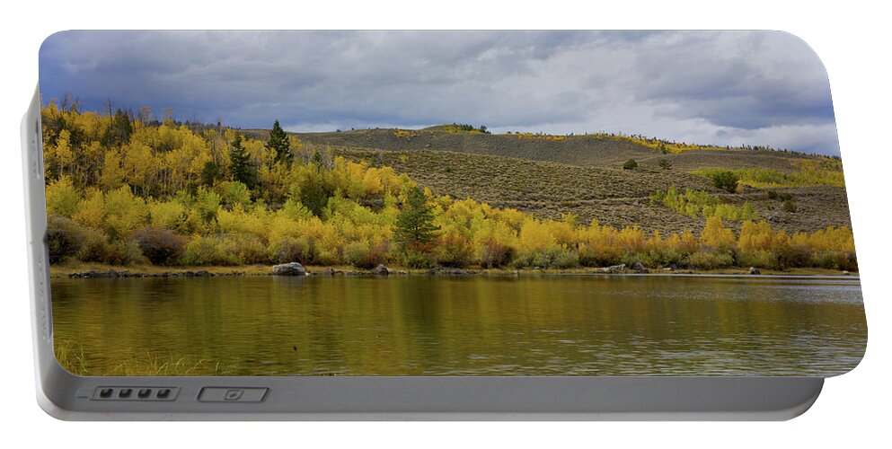 Fall Colors Portable Battery Charger featuring the photograph Half Moon Lake with Fall Colors by Julieta Belmont