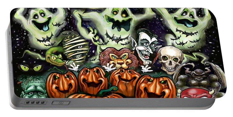 Halloween Portable Battery Charger featuring the digital art Halloween Fun by Kevin Middleton