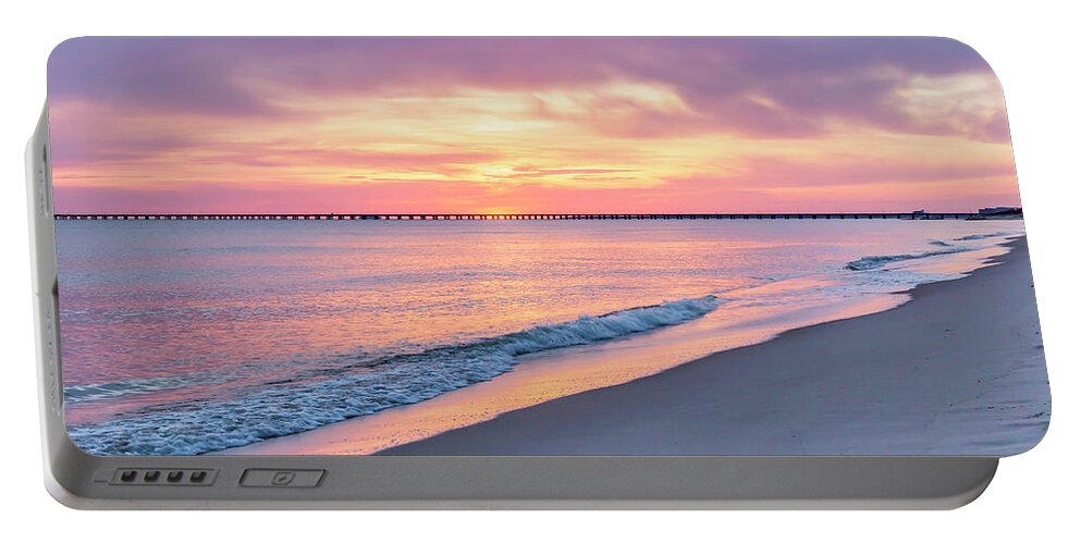 Sunrise Portable Battery Charger featuring the photograph Hampton Roads Sunrise by Donna Twiford