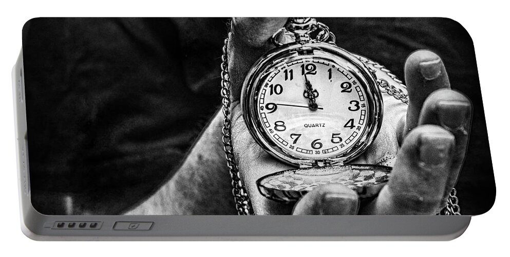 Hand Of Time Portable Battery Charger featuring the photograph Hand of Time by Sharon Popek