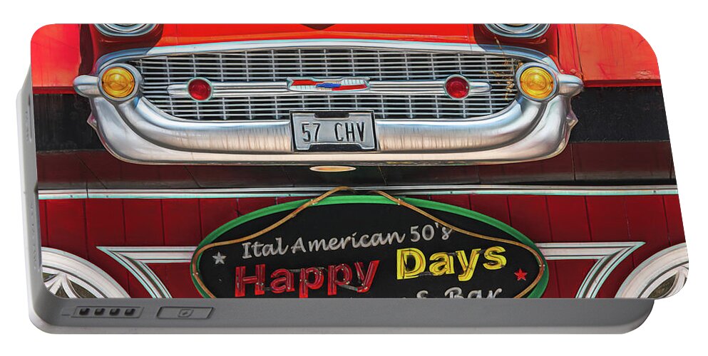 Americana Portable Battery Charger featuring the photograph Happy Days in Cascais, Portugal by Marcy Wielfaert