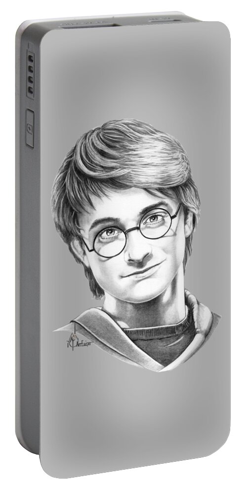 Drawing Portable Battery Charger featuring the drawing Harry Potter by Murphy Elliott