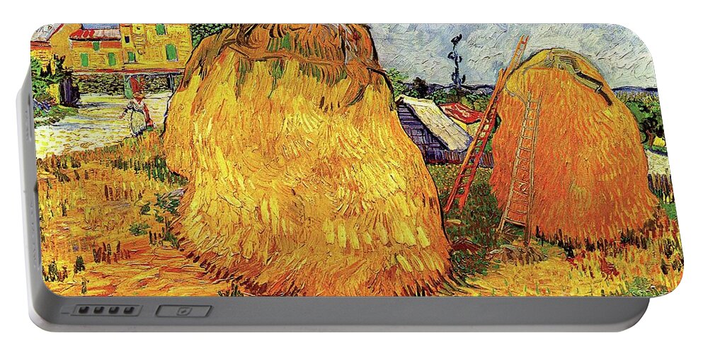 Haystacks In Provence, 1888 By Vincent Van Gogh Portable Battery Charger