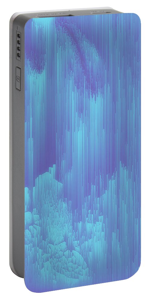 Glitch Portable Battery Charger featuring the digital art Hazy Winter by Jennifer Walsh