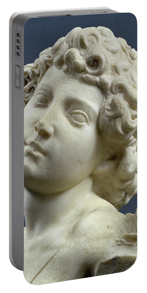 Boy Portable Battery Charger featuring the photograph Head From The Manhattan Cupid By Michelangelo by Michelangelo Buonarroti