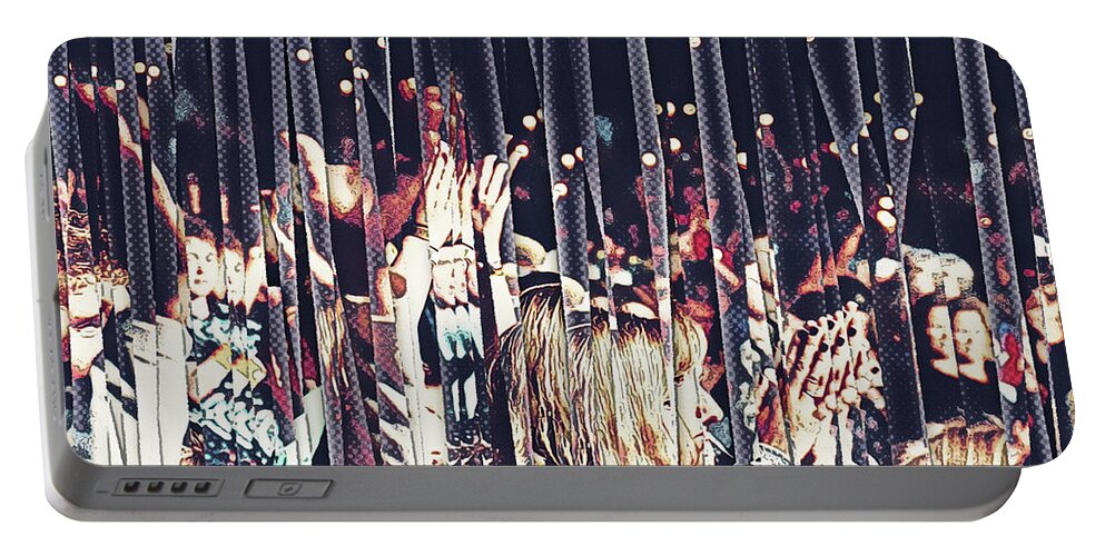 Concert Portable Battery Charger featuring the digital art Hear The Band by Phil Perkins