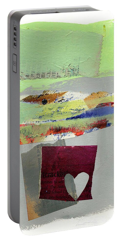 Abstract Art Portable Battery Charger featuring the painting Heart #30 by Jane Davies