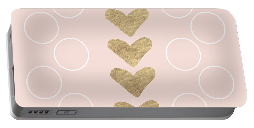 Hearts Portable Battery Charger featuring the painting Hearts And O's by Sd Graphics Studio