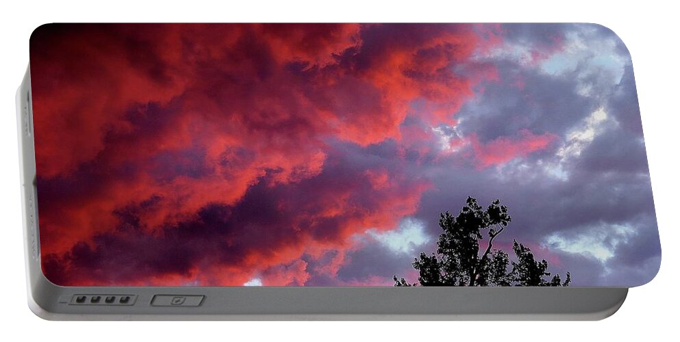 Clouds Portable Battery Charger featuring the photograph Heaven Erupting by Linda Stern