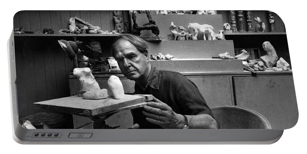 Artist Portable Battery Charger featuring the photograph Henry Moore by Sanford Roth