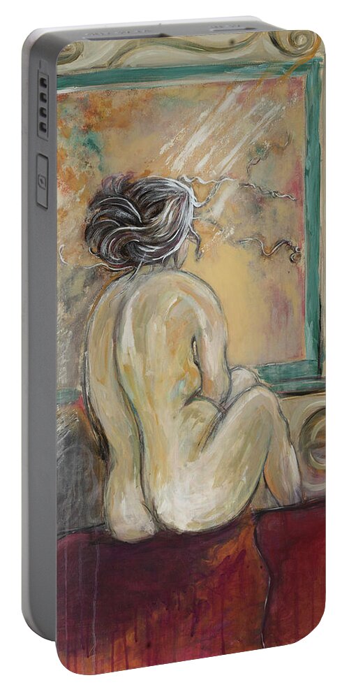 Her Story Portable Battery Charger featuring the painting Her Story Two by Theresa Marie Johnson