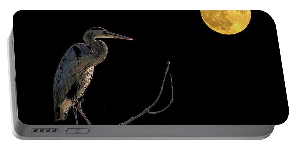 Moon Portable Battery Charger featuring the photograph The Insomniac by Judi Dressler