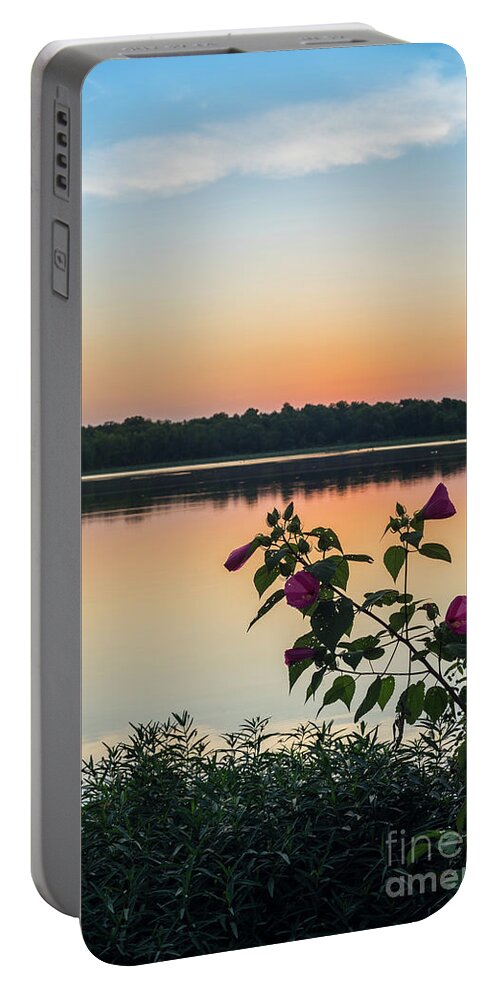 America Portable Battery Charger featuring the photograph Hibiscus Sunrise by Jennifer White