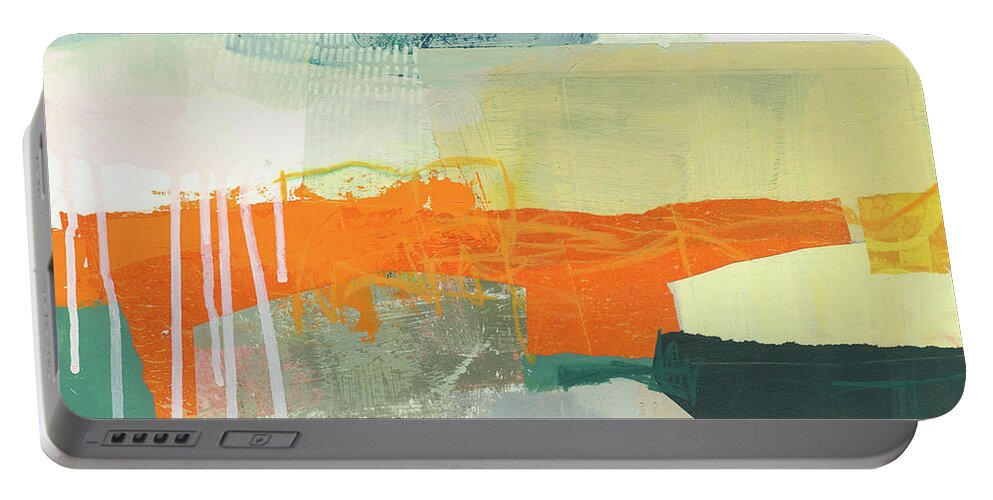 Abstract Art Portable Battery Charger featuring the painting Hitting The Fan #5 by Jane Davies