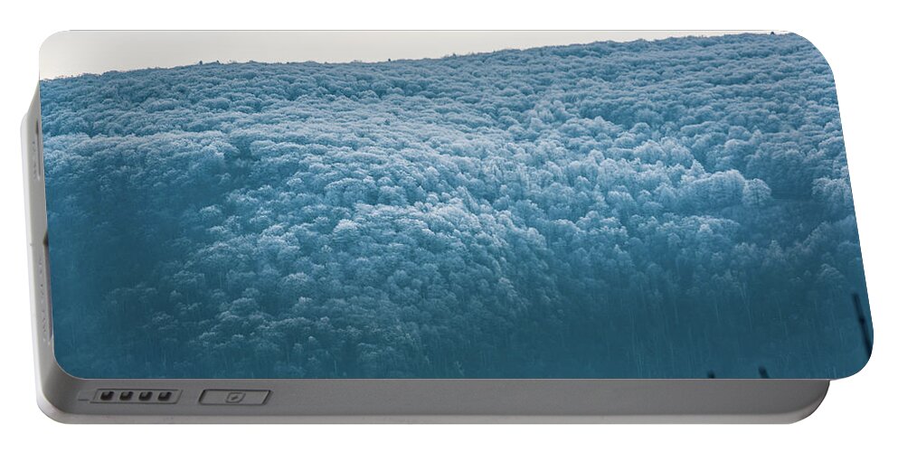 Blue Ridge Portable Battery Charger featuring the photograph Hoarfrost Blue Mountain by Mark Duehmig
