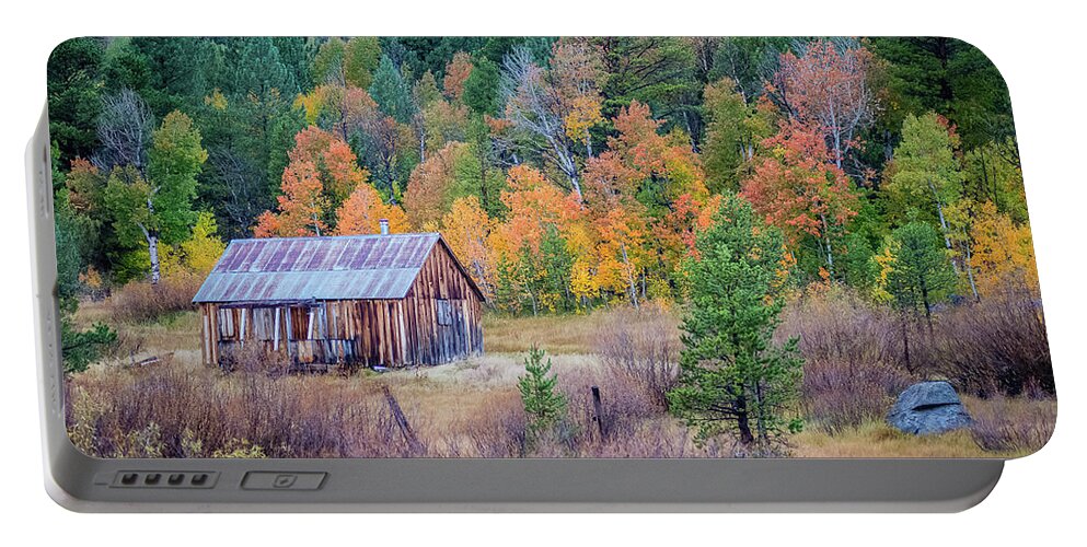 Fall Colors Portable Battery Charger featuring the photograph Hope Valley Cabin by Mike Ronnebeck