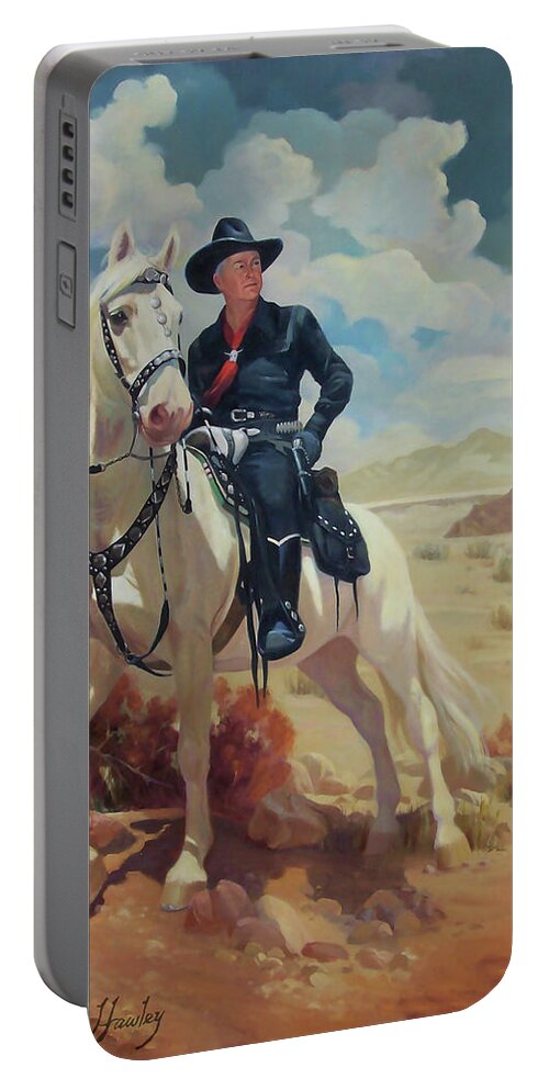 Western Art Portable Battery Charger featuring the painting Hoppy by Carolyne Hawley