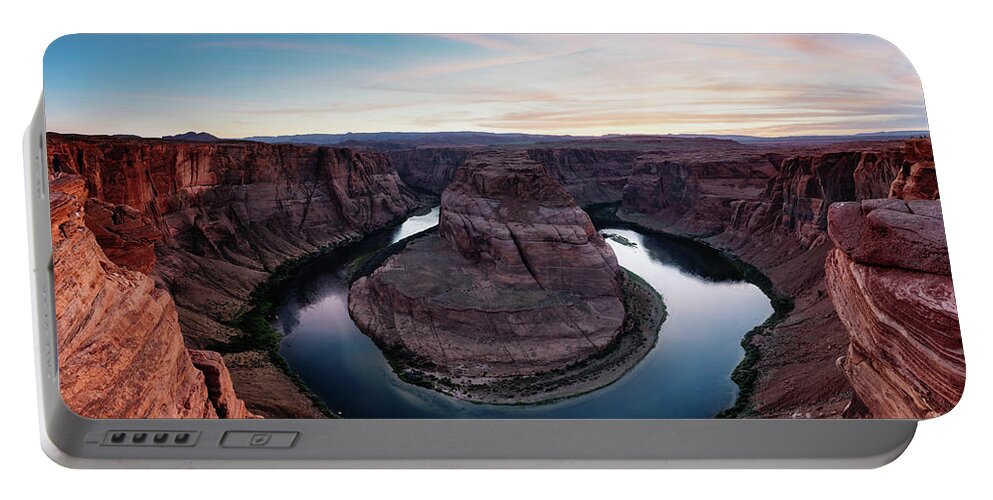Colorado River Portable Battery Charger featuring the photograph Horseshoe bend at sunset, Arizona, USA by Matteo Colombo