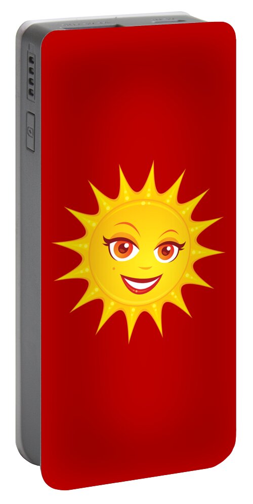 Beach Portable Battery Charger featuring the digital art Hot Summer Sun by John Schwegel