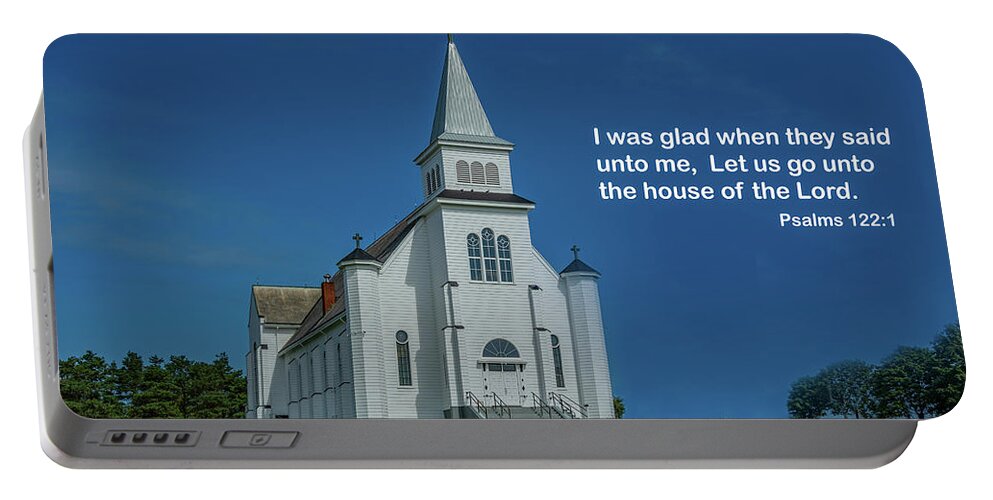Saint Peters Bay Catholic Church Portable Battery Charger featuring the photograph House of the Lord by Marcy Wielfaert