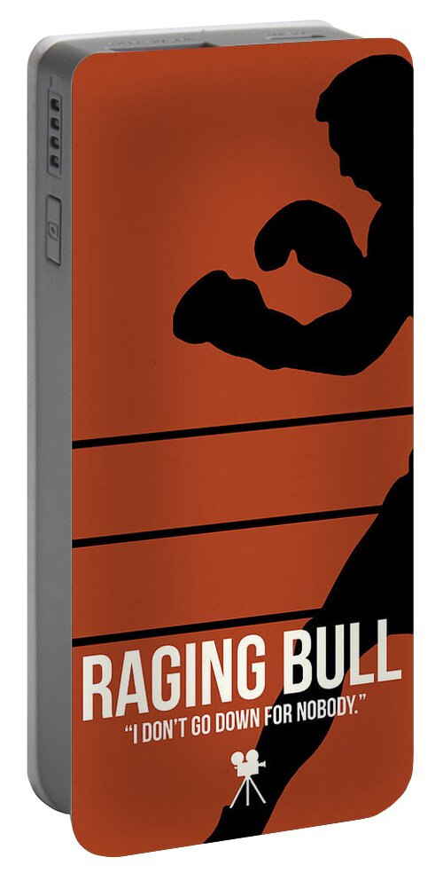 Raging Bull Portable Battery Charger featuring the digital art I Don't Go Down For Nobody by Naxart Studio