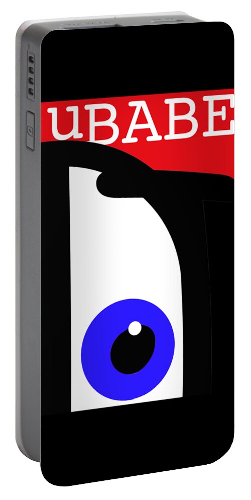 Ubabe Eye Portable Battery Charger featuring the digital art I See Ubabe by Ubabe Style
