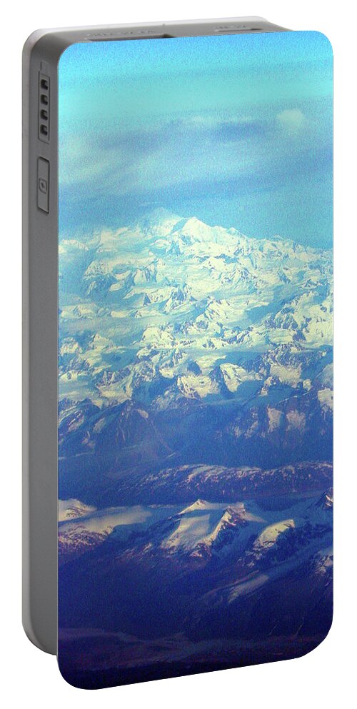 Alaska Portable Battery Charger featuring the photograph Ice Covered Mountain Top by Mark Duehmig