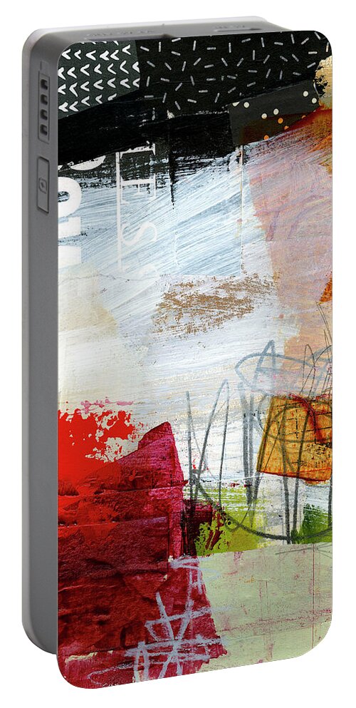 Abstract Art Portable Battery Charger featuring the painting Ice Melt #6 by Jane Davies