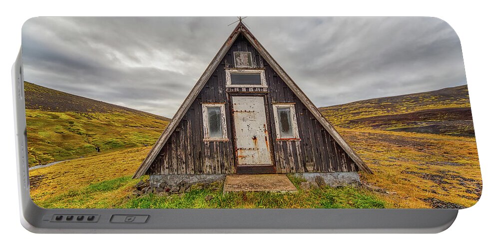 David Letts Portable Battery Charger featuring the photograph Iceland Chalet by David Letts